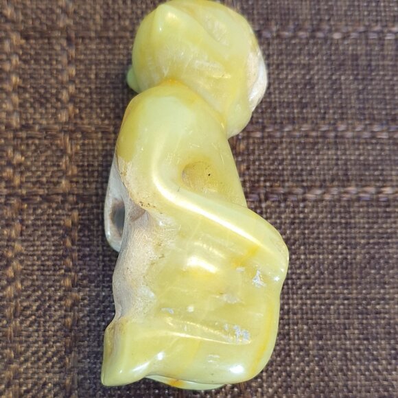 Vintage Hand Carved Genuine Yellow Jade Seated Monk Figurine - Picture 13 of 13